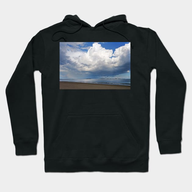 Nahant Dramatic Puffy Clouds from Revere Beach Revere MA Hoodie by WayneOxfordPh